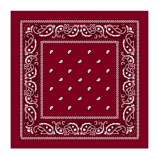 BANDANA Paisley 100% COTTON Head Wrap Durag Bandanna Summer Biker Scarf Mask - Burgundy