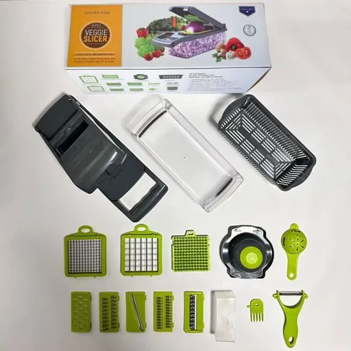 16-in-1 Vegetable Chopper (11 Blades+Spoon-shaped Tool)