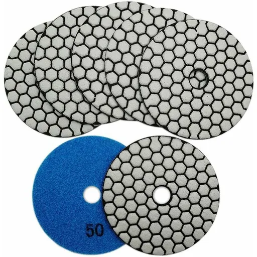 7 pcs Diamond Polishing Disc 4"/100Mm Dry Diamond Polishing Pads For Marble, Granite, Stone, Concrete (50)