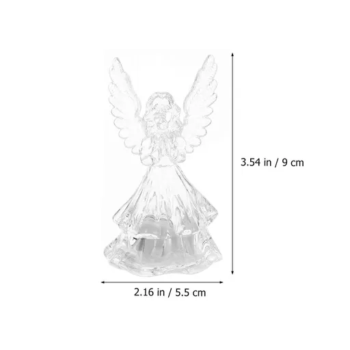 2Pcs Color Changing LED Angel Lamp Light Garden Angel Gifts Garden Decor Glittering 3D Lighted Angel Figurine for Desk Gift