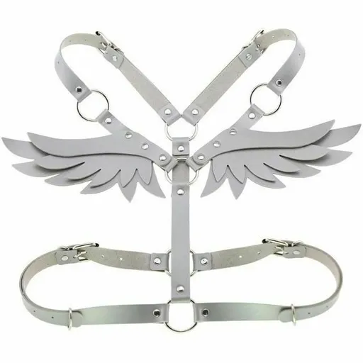 House Of Dasein Angel Wings Body Harness 16 Colours Bondage Fetish Clothing Bdsm - Grey