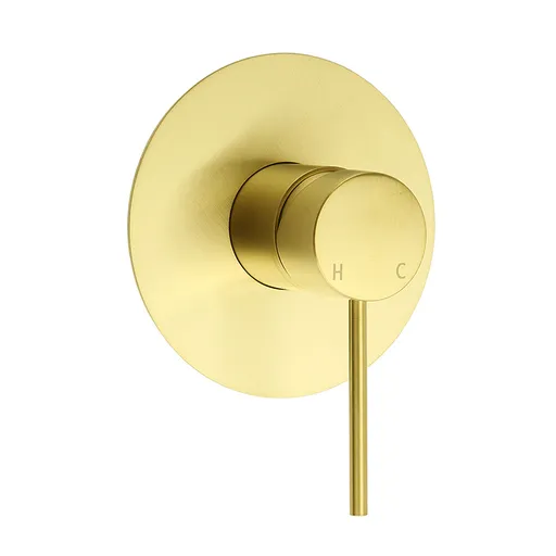 Watermark Brushed Gold Round Bathroom Shower Hot Cold Mixer Ceramic Cartridge OZ