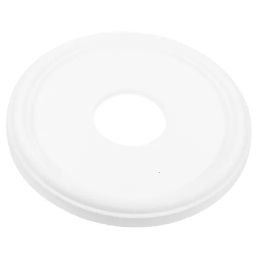 White Polyurethane Ceiling Medallion Round Plate Cover for Light Fixtures, Easy to Install, 1 Pack