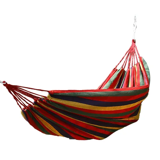 Outdoor Hammock Comfortable Polyester Cotton Up To 440.9lbs Anti Rollover Portable Hammock for Camping Patio Backyard Colorful