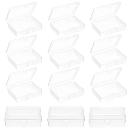 24-Pack Clear Plastic Storage Boxes for Small Parts, Jewelry, and Craft Supplies Organizer