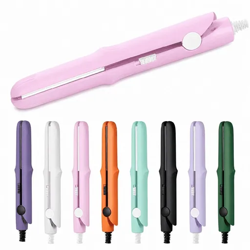 Pawlora New Mini 2-in-1 Curling Iron,Portable Straightener. Travel Hair Curling Iron for All Hairstyles of Short and Long Hair,Quick Heating Hair Curlers with Multiple Colors (Pink)