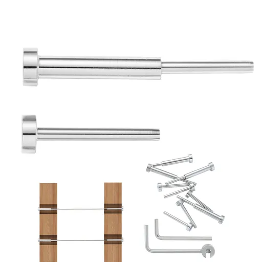 20 Pack Invisible Cable Railing kit, T316 Stainless Steel 3.2mm Invisible Receiver and Swage Stud End for Cable Railing, Swage Tensioner 3.2mm for Wood/Metal Post, Cable Railing Hardware, Silver