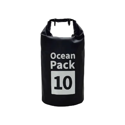 Ocean Pack Waterproof Dry Bag, 10L Double Shoulder Strap, 500D PVC Waterproof Sack for Kayaking, Swimming, Fishing, Camping, Outdoor Travel, Floating Dry Storage Bag(Black)