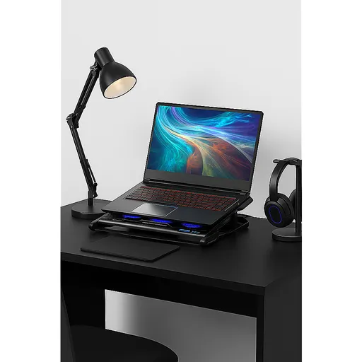 Laptop Cooling Pad with Adjustable Fan Stand – Fits 11" to 17" Notebooks
