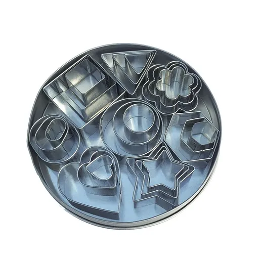 24 Mini Cookie Cutters Shapes Set Biscuit Cutters Stainless Steel Metal Baking Molds for Pastry Dough Donut Fruit Fondant Clay