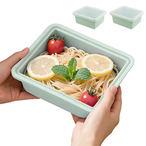 2PCS Silicone Freezer Trays with Lid Soup Freezer Container for Refrigerator Microwave Dishwasher - Light Green
