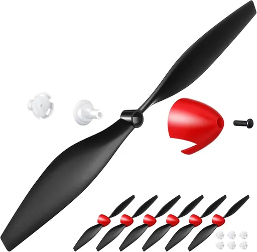 6 Sets Spare Rc Plane Propellers Airplane Carbon Fiber Nose Cone Compatible with Tr-p51 4 Channel Remote Control Propeller Savers and Adapter -