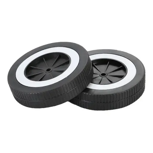 2 Pack Universal PP Grill Replacement Wheels with Treaded Edges for Outdoor BBQ Grills, Patio Carts and Kitchen Equipment, Black, 15 cm