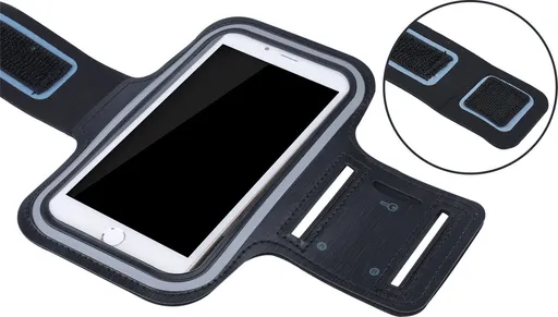 Sports armband XL suitable for screens up to 6.5 inches, among others, for iPhone 6/6s/7/8, Samsung S7/S8/S9, Huawei P10 - Black