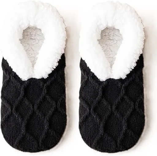 Socks - Warm socks - Indoor socks - Women's slippers - Warm winter socks - Fleece socks - Comfortable - Winter warmth - Ultra-comfortable women's indoor slippers - One size fits all - Black
