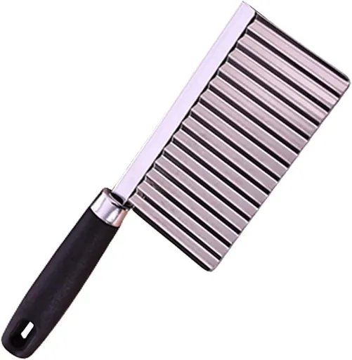 Crinkle Cutter Knife Stainless Steel Cutting Tool for Potato Carrot Chip Vegetable French Fry, Wavy Chopper Wave Slicer Steel