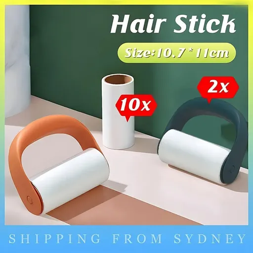 Reusable Washable Lint Roller Sticky Lint Roller Dust Clothes Hair Remover Clean - 2X Blue+10X Refills Rolls