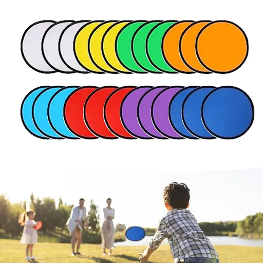 24pcs Collapsible Frisbee Fan Set Beach Frisbee Party Idea Gift Halloween Christmas New Years, 8 Colors