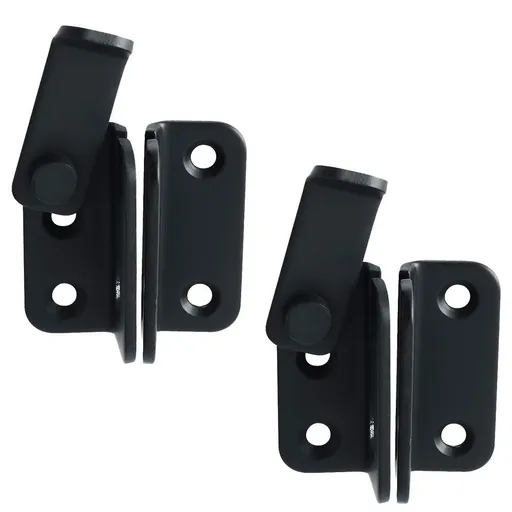 2pcs Flip Latch Gate Latch with Padlock Hole,Stainless Steel Barn Door Lock Sliding Door Bolt Latch Safety Door Lock Catch for Toilet Barn Fence Garage Door Pet Room black（Small size left opening）