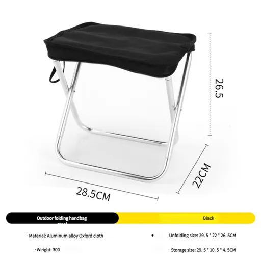 Outdoor Ultralight Folding Camping Chair - Black