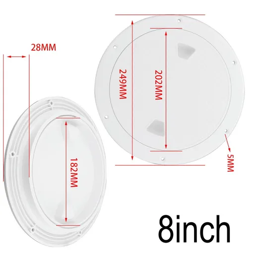 4" 6" 8" White Round Abs Marine Boat Inspection Hatch With Detachable Cover Non Slip Deck Access Panel For Yacht And Watercraft 4 Inch 8"