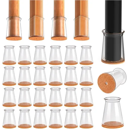 32pcs Furniture Leg Protectors with Felt, 32mm, Yellow
