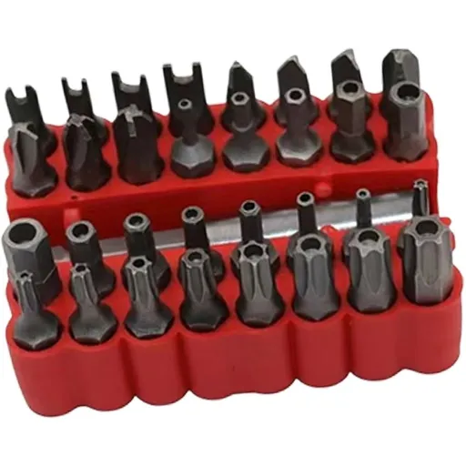33pc Screwdriver Bit Set, Steel Multi Bit Repair Kit with Case & Handle, Professional Home Tool Set for Furniture Assembly, Electronics, Bicycle, Appliance, Computer & Household