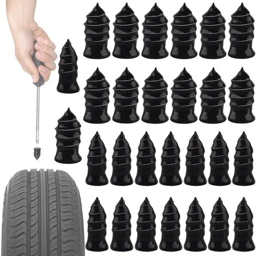 Tire Repair Rubber Nail, 40 Pieces Vacuum Tire Repair Kits Spiral Rubber Nails, for Car Motorcycle Fast Tire Repair Tools