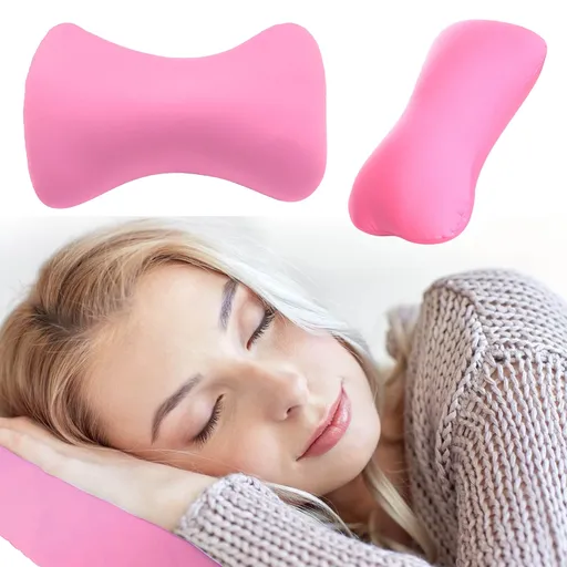 Bone Shaped Foam Neck Pillow, Soft Portable Support Cushion for Travel, Cars, Sofas, Office Naps and Relaxing, 38 x 20 cm, Pink