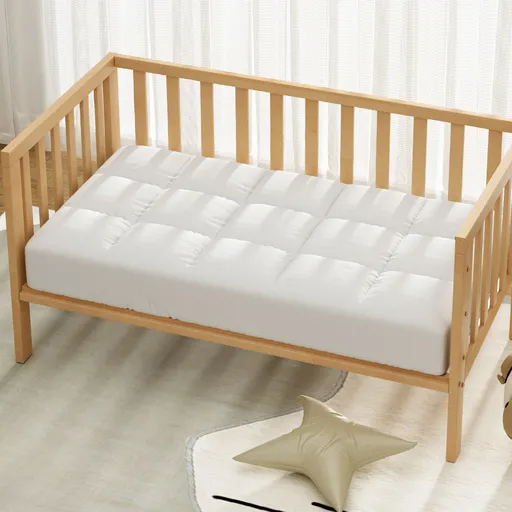 Giselle Bedding Baby Cot Pillowtop Mattress Topper 750GSM Bamboo Cooling Pad for Temperature Regulation, Machine Washable Bed Protector