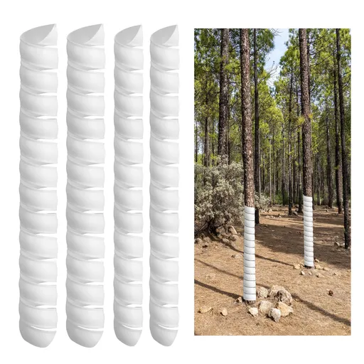4 Pcs Tree Trunk Protector- 2 Size Tree Wraps to Protect Bark- Plastic Spiral Tree Guard- Tree Bark Protector Tube Wraps