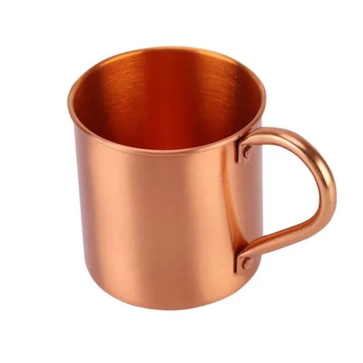 Hand Polished Pure Copper Straight Drinking Mug, Rolled Rim Insulated Cup Matching Copper Mug And Moscow Mule Mugs For ale Coffee Bar Home Beverage Serving