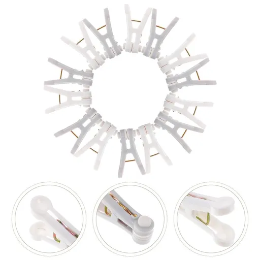 16pcs Windproof Laundry Clothes Pegs Soft Grip for Home Drying