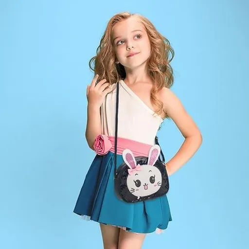 Little Girls Sequin Bunny Purse for Kids Crossbody Shoulder Handbag Toddler Purse Toys Birthday, Easter Bags Gifts