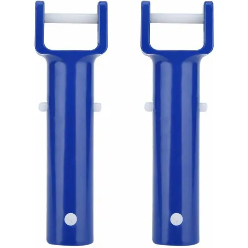 2 pcs V-Shaped Head Handle, Blue Swimming Pool V-Shaped Clip Brush Head Handle Replacement Pool Accessories