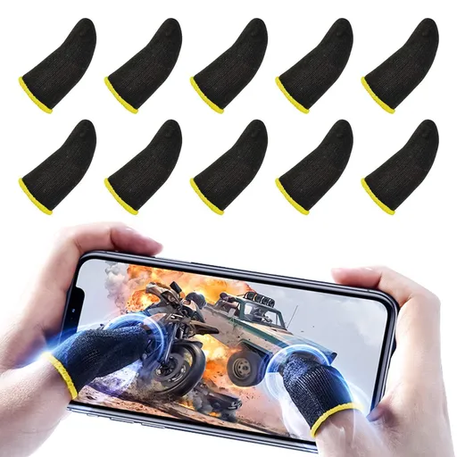 Game Finger Sleeve Sets,[10 Pack]Mobile Finger Thumb Sleeve Touch Screen Finger Sleeve Breathable Anti-Sweat Sensitive