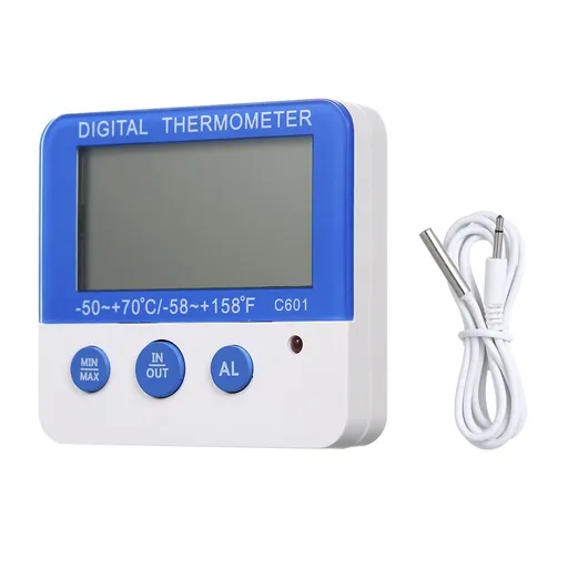 Thermometer Freezer Thermometer Digital Refrigerator Thermometer with Magnetic Attachment in-Outdoor Alarm Thermometer with Waterproof Outdoor Sensor for Home Kitchen