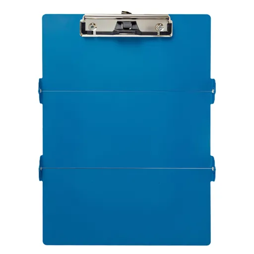 Blue Waterproof Aluminum Tri-Fold Nursing Clipboard with Pen Slot - Lightweight Pocket-Sized A4 Document Holder & 180° Flat Writing Pad