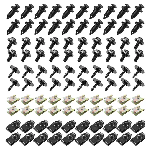 100Pcs Car Body Screws and Bolts Set Easy Install for Bumper Fender Liner