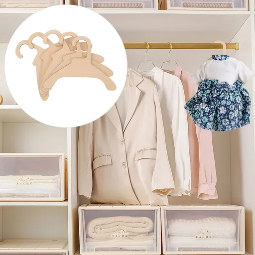 Wooden Pet Clothes Rack Organizer for Dogs, Beige - Space-Saving Storage Solution for Pet Apparel and Accessories