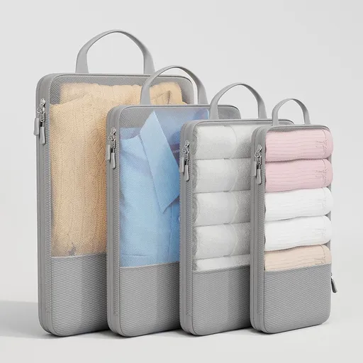 Travel Storage Bag Mu Family Expandable Compression Grey Large size [25*12*36]