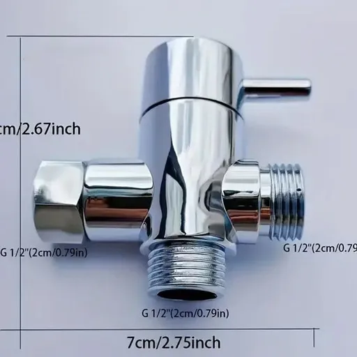 All-copper shower head manifold, one inlet, two outlet, three-way valve, shower head switch, one-to-two adapter.