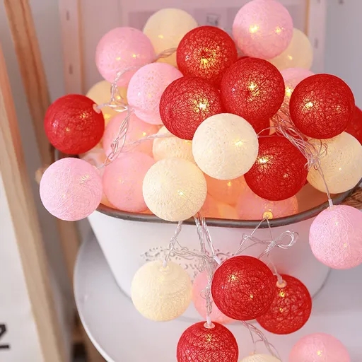 Led Round Ball Colored Lights String Christmas Remote Control Lights Bedroom Decorative Lights String