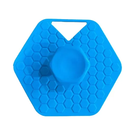 Silicone Bath Brush Soft Bristle Body Scrubber Facial Cleaning Massage Tool - Blue
