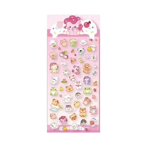 Cartoon 3D Stickers Scrapbooking Stickers Ocean Animal Butterfly Dessert Stickers for Planner Journals Tablet Skateboard