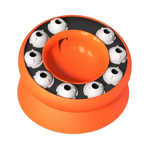 Pet Slow Feeder Interactive Cat Dog Food Dispenser Puzzle Toy for Healthy Eating - Orange