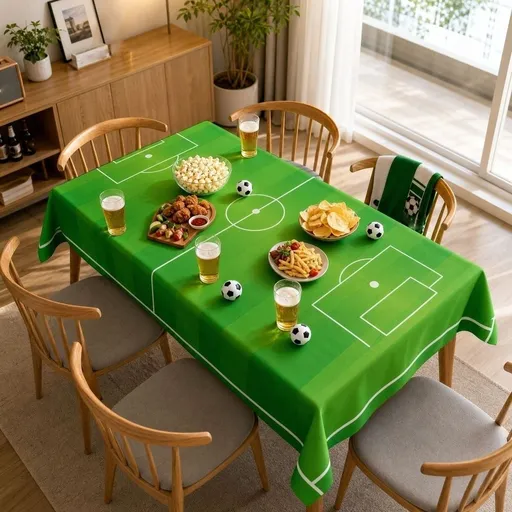 Football Soccer Party Tablecloth Polyester Sport Theme Decoration for Birthday Game Day Dining Table Cover