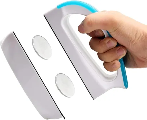 Petluno Magnetic Aquarium Glass Cleaner Fish Tank Glass Algae Scrapers, Floating Scrubber Cleaning Brush, Scratch-Free, Anti-Slip with Handle (M) M: suggests fish tank (50-60cm)