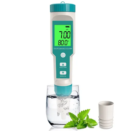 7 in 1 Salinity/Temp Meter0.01 Resolution High Accuracy Water Tester, for Water Household Drinking, Swimming Pool