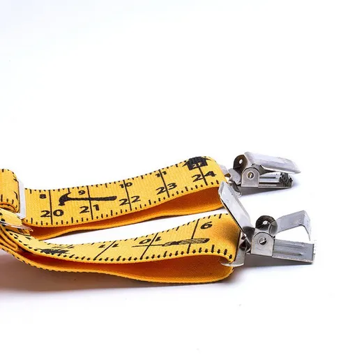 Heavy Duty Suspenders Adjustable Straps 2 Inch Wide Elastic Tape Measure Print for Men Women